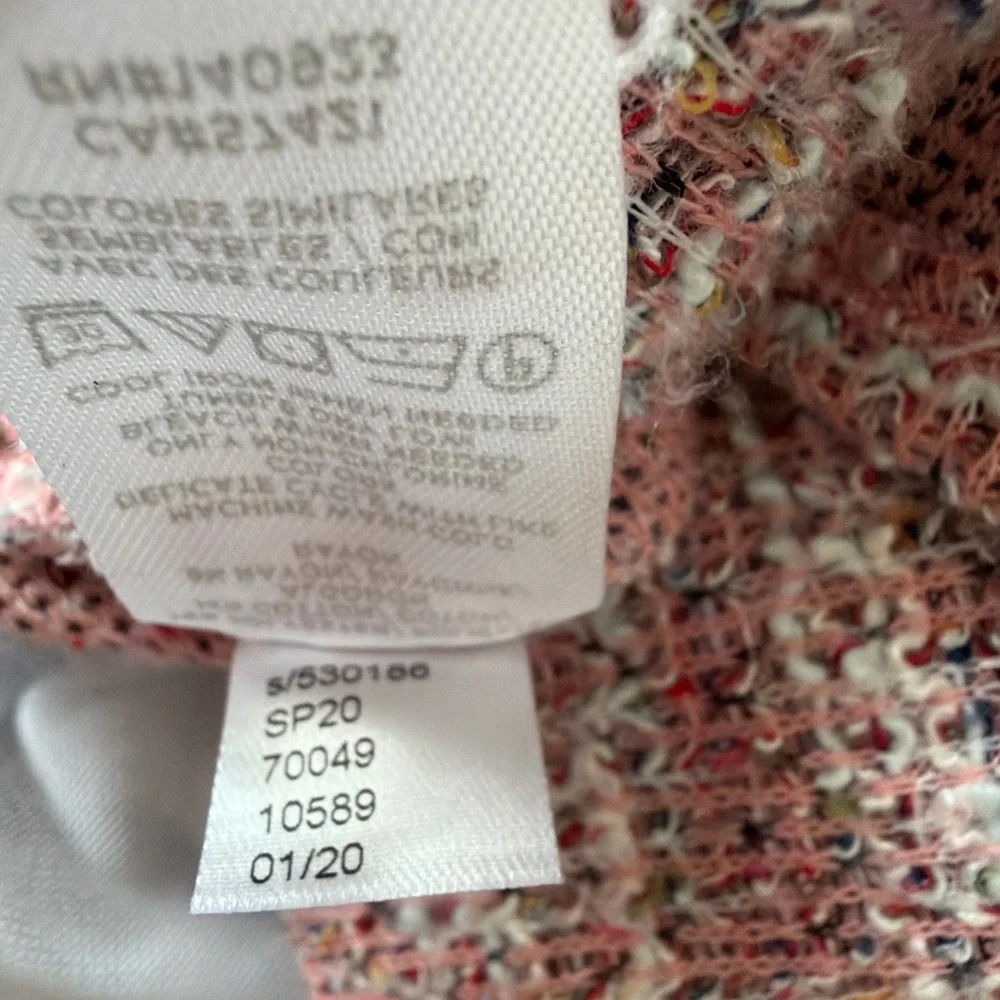 lou grey for Loft pink & White Tweed LS Shirt XS Cross Front V Neck - Picture 11 of 11